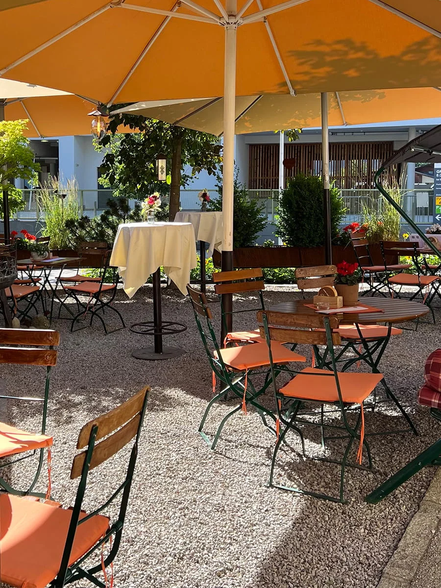 Terrasse am Rundell mit Blick auf den Marktplatz